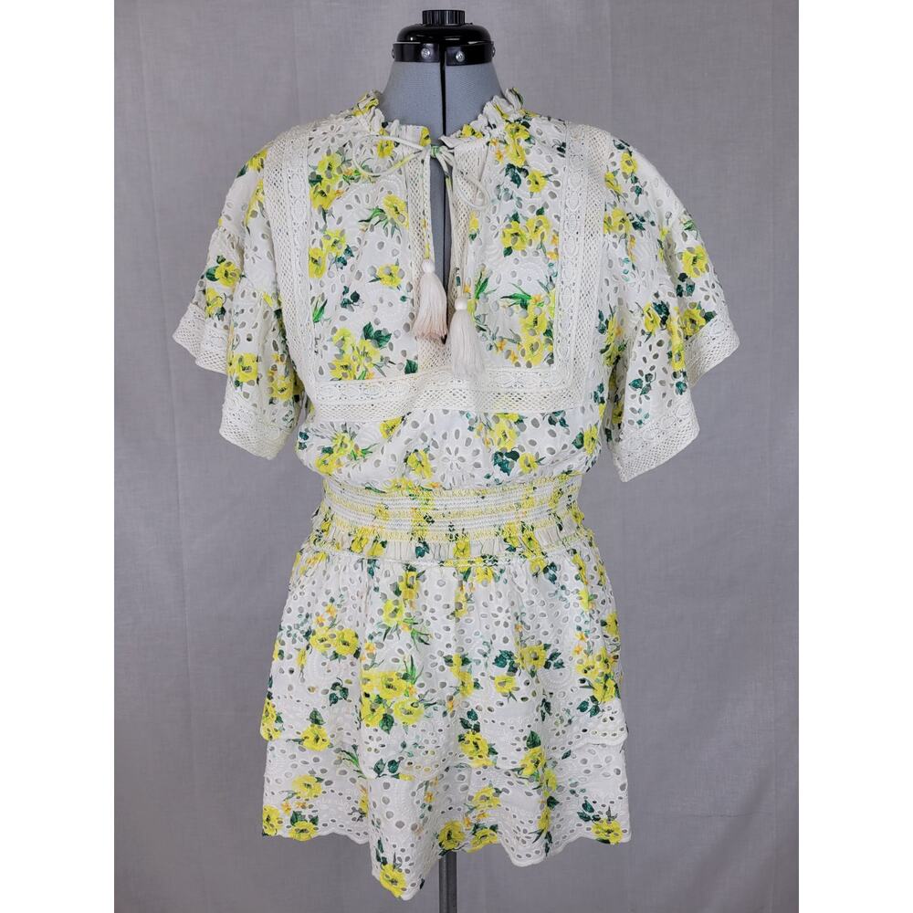 Alice + Olivia Tabitha Cropped Blouse & Skirt 2-Piece Set Floral Print Sz M